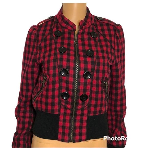 Buffalo Check Jacket Red and Black Plaid Checkered - Picture 2 of 11
